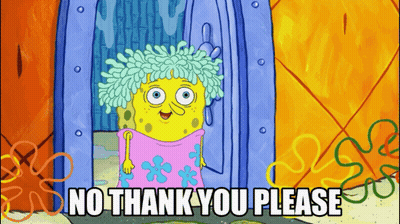 SpongeBob Saying No Thank You Please GIF
