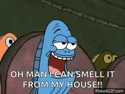 SpongeBob Saying Oh Man I Can Smell It From My House GIF