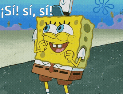 Spongebob Saying Si Si Si GIF