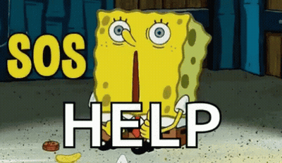 Spongebob Saying SOS Help Holding Banana GIF