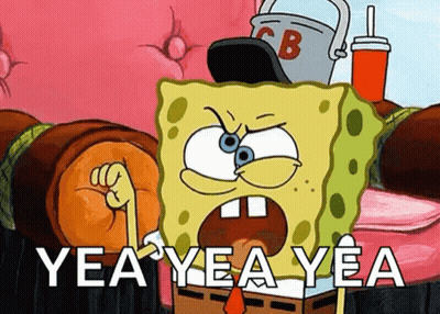 SpongeBob Saying Yea Yea Yea On Bed GIF