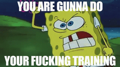 SpongeBob Saying You Are Gunna Do Your Fucking Training GIF