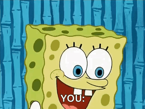 Spongebob Saying You On Blue Background GIF