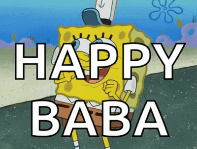 Spongebob Says Happy Baba GIF