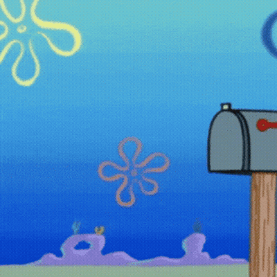 SpongeBob Scene With Mailbox And Flower GIF