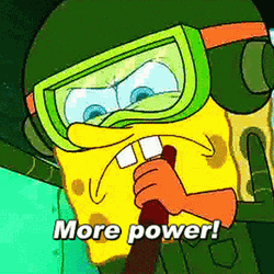 SpongeBob Screaming More Power GIF