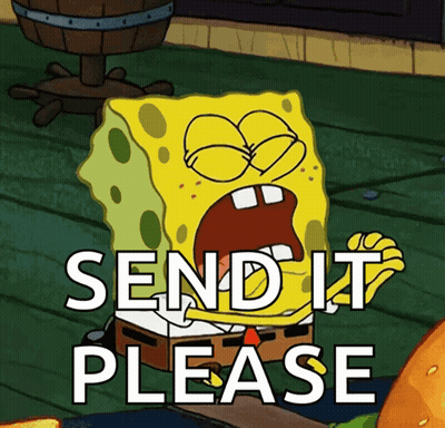 SpongeBob Screaming Send It Please GIF