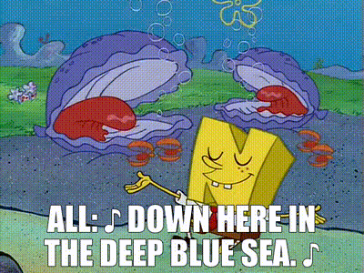 SpongeBob Singing All Down Here GIF