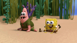 Spongebob Singing Happily In The Sand GIF