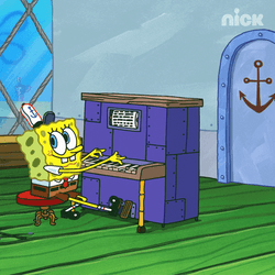Spongebob Singing Piano GIF