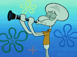 Spongebob Singing With Squidward Playing Clarinet GIF