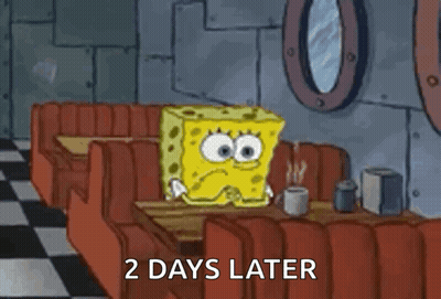 SpongeBob Sitting At Diner Table GIF