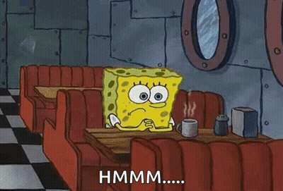 SpongeBob Sitting At Diner Table With Coffee GIF