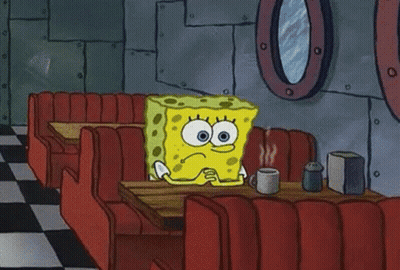 SpongeBob Sitting At Diner With Coffee GIF