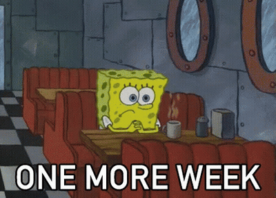 SpongeBob Sitting At Diner With One More Week GIF