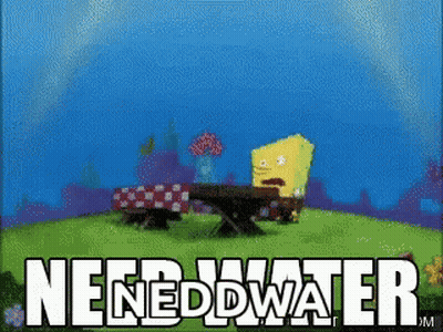 SpongeBob Sitting At Picnic Table Need Water GIF