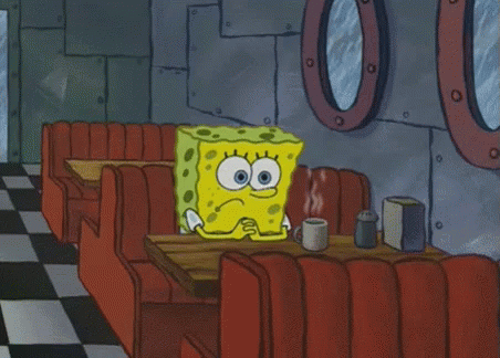 SpongeBob Sitting At Table In Diner GIF