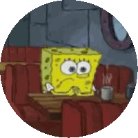 SpongeBob Sitting At Table With Coffee Sticker