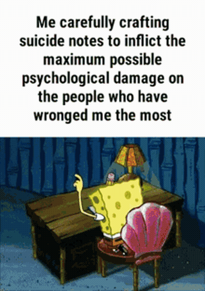 SpongeBob Sitting At Table With Lamp GIF