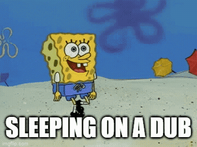 Spongebob Sleeping On A Dub In The Sand GIF