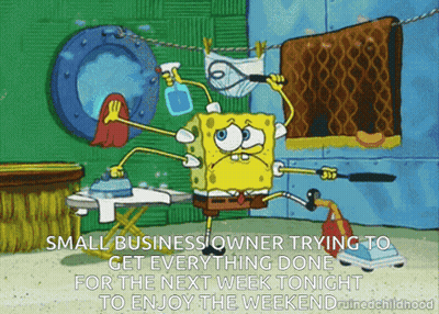 Spongebob Small Business Owner Trying Get Everything Done GIF