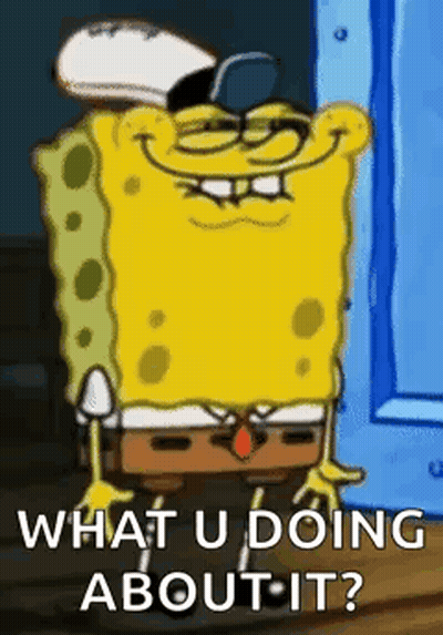 Spongebob Smiling At Blue Door GIF