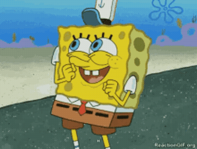 Spongebob Smiling In Hat And Tie GIF