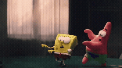 SpongeBob SquarePants And Patrick Star Dancing In Dark Room GIF