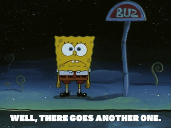 SpongeBob SquarePants At Bus Stop Stomach Growling GIF