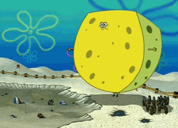 Spongebob Squarepants Bloated With Water GIF