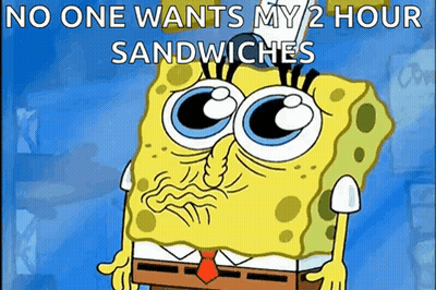 Spongebob Squarepants Chef Hat Tie No One Wants My 2 Hour Sandwiches GIF