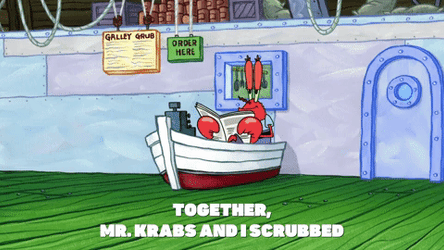 SpongeBob SquarePants Cleaning Floor At Krusty Krab GIF