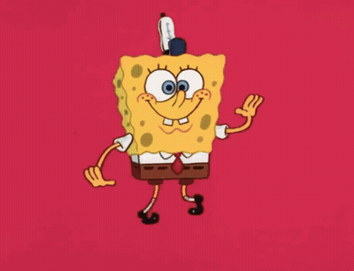 Spongebob Squarepants Dancing On Red Background GIF