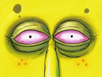 SpongeBob SquarePants Face With Purple Eye GIF