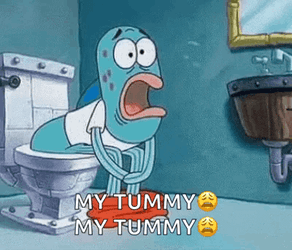 Spongebob Squarepants Fish Pooping My Tummy GIF