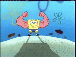 Spongebob Squarepants Flex His Big Muscle GIF