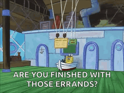 Spongebob Squarepants Flying In Hot Air Balloon GIF