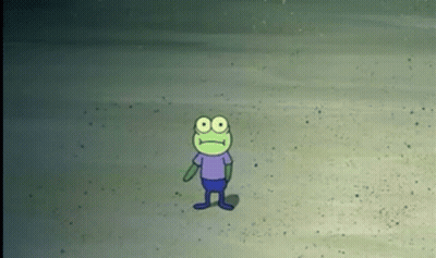 SpongeBob SquarePants Frog Standing On Beach GIF