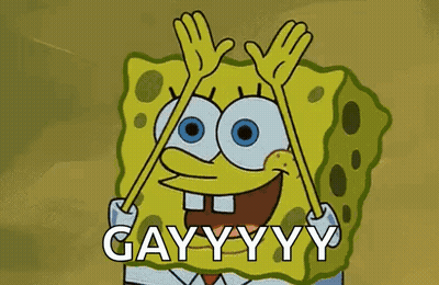 SpongeBob SquarePants Hands Up Saying Gay GIF