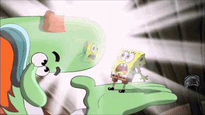SpongeBob SquarePants Held By Green Monster GIF