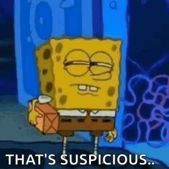 Spongebob Squarepants Holding Box Says Suspicious GIF