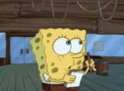 Spongebob Squarepants Holding Paper And Pencil GIF