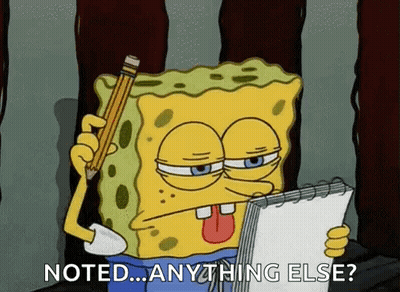 SpongeBob SquarePants Holding Pencil And Notebook GIF