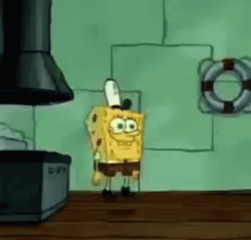 Spongebob Squarepants In Kitchen With Life Preserver GIF