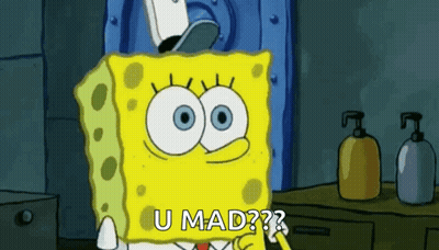 Spongebob Squarepants In Top Hat Saying U Mad GIF
