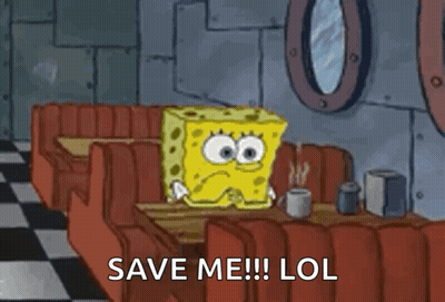 Spongebob Squarepants Is Sitting At A Table In A Diner Holding A Cup Of Coffee . GIF