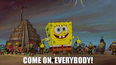 SpongeBob SquarePants And Cartoon Characters Saying Come On GIF