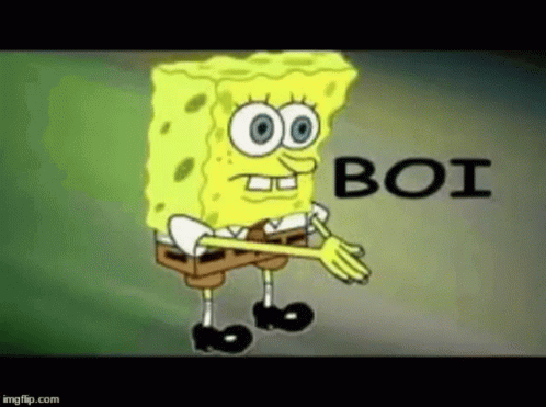 Spongebob Squarepants Is Waving His Hand And Saying Boi . GIF