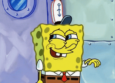 Spongebob Squarepants Is Wearing A Hat With An Anchor On It And Smiling . GIF