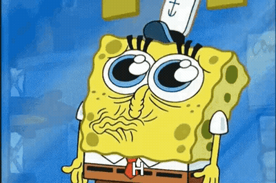 Spongebob Squarepants Is Wearing A Sailor Hat And A Red Tie And Has A Big Nose . GIF